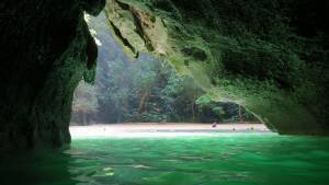 The hidden beach at the end of the Emerald Cave