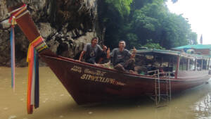 Captain Lek and his first mate at Koh Talabeng